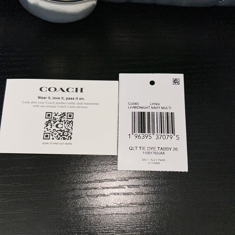 Coach Quilted Tie Dye Tabby 26 in Navy And White - Picture 9 of 14